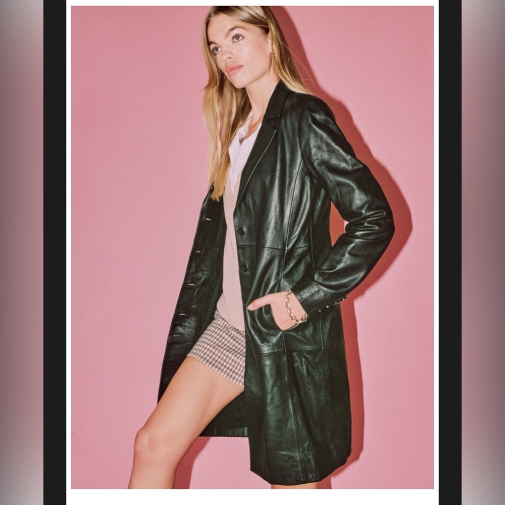 Veda Crosby 90s Longline Leather Blazer